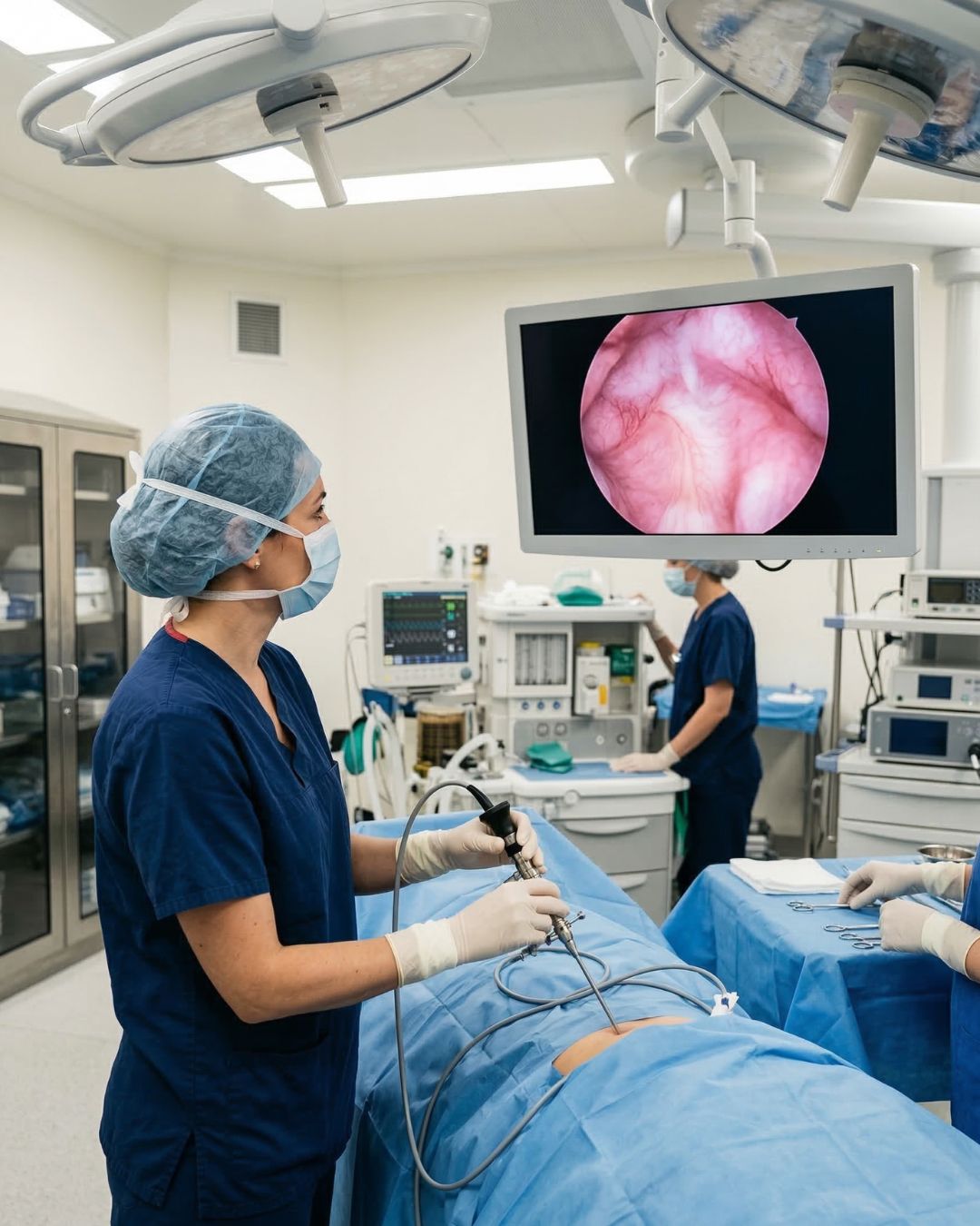 Hysteroscopy procedure for uterine cavity evaluation